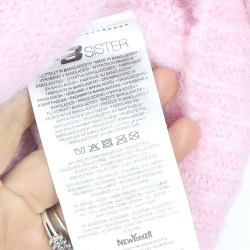 FB Sister Women’s Pink Knit Crew Neck Cardigan Size S