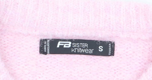 FB Sister Women’s Pink Knit Crew Neck Cardigan Size S