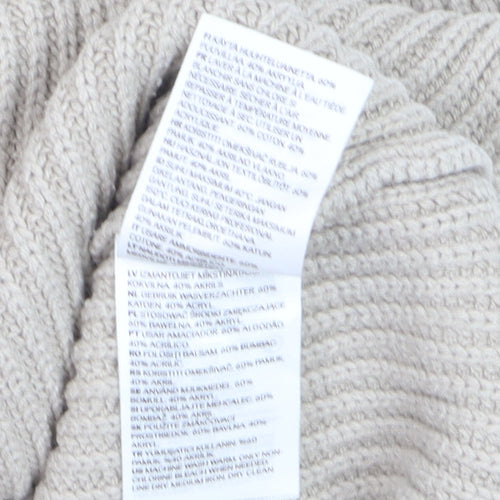H&M Women Beige Sleeveless Chunky Knit Vest Jumper Size 14