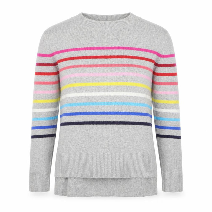 Gap Men's Grey Striped Wool Blend Crew Neck Jumper XS