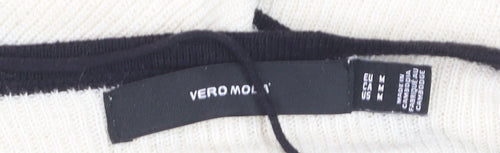 Vero Moda Unisex White Black Striped Knit Pullover Jumper M