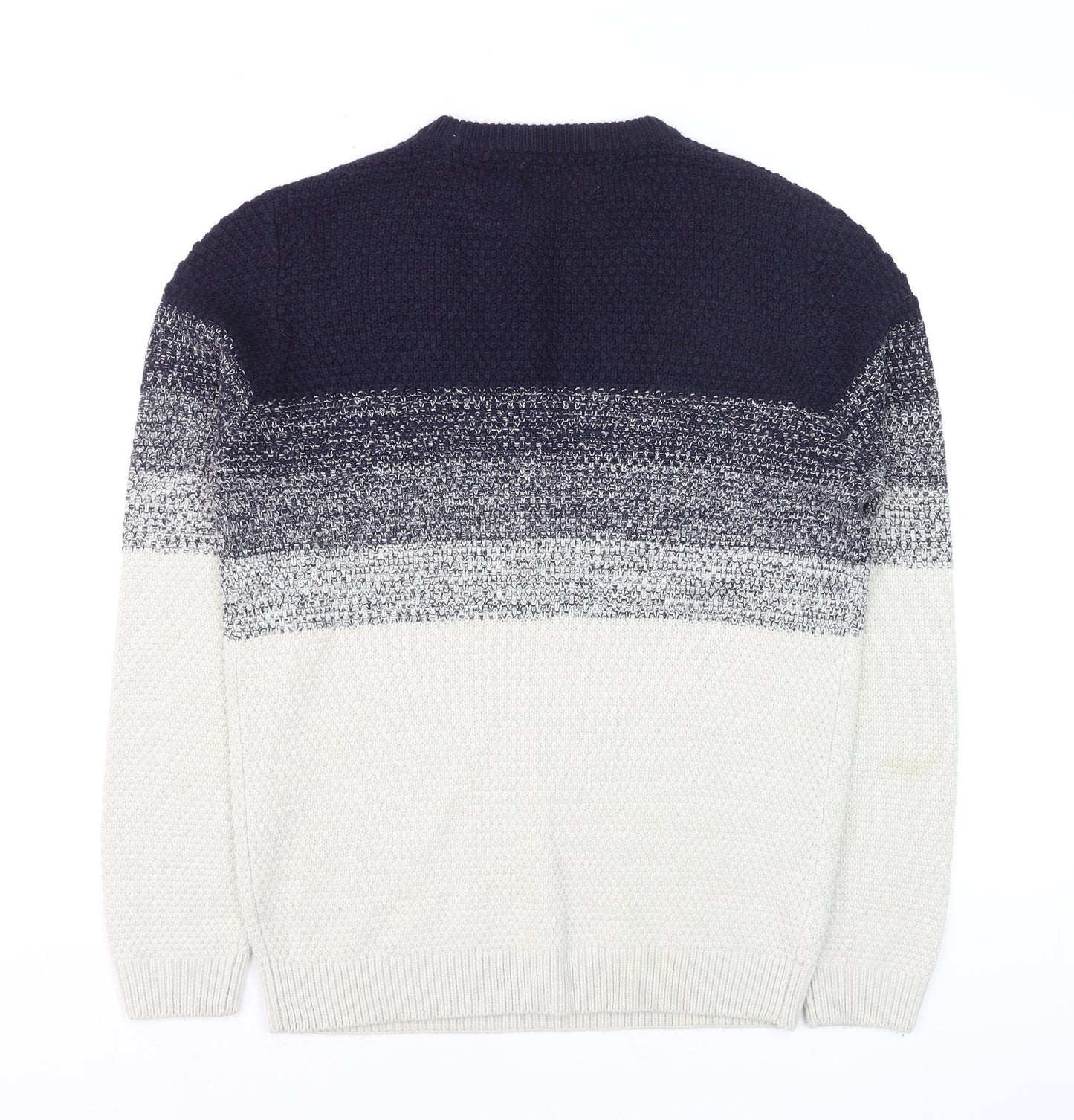 River Island Men's Blue Striped Knit Jumper Size S Crew Neck