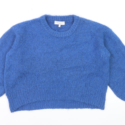 Next Emma Willis Women Blue Alpaca Wool Blend Chunky Knit Jumper S