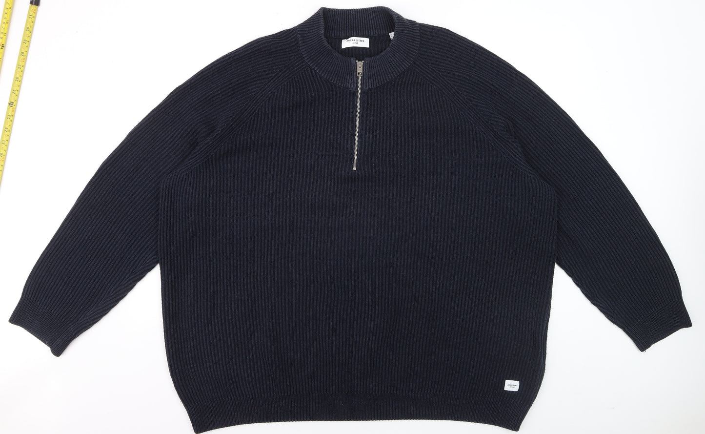 Jack & Jones Men's Blue 3XL Half Zip Knit Jumper