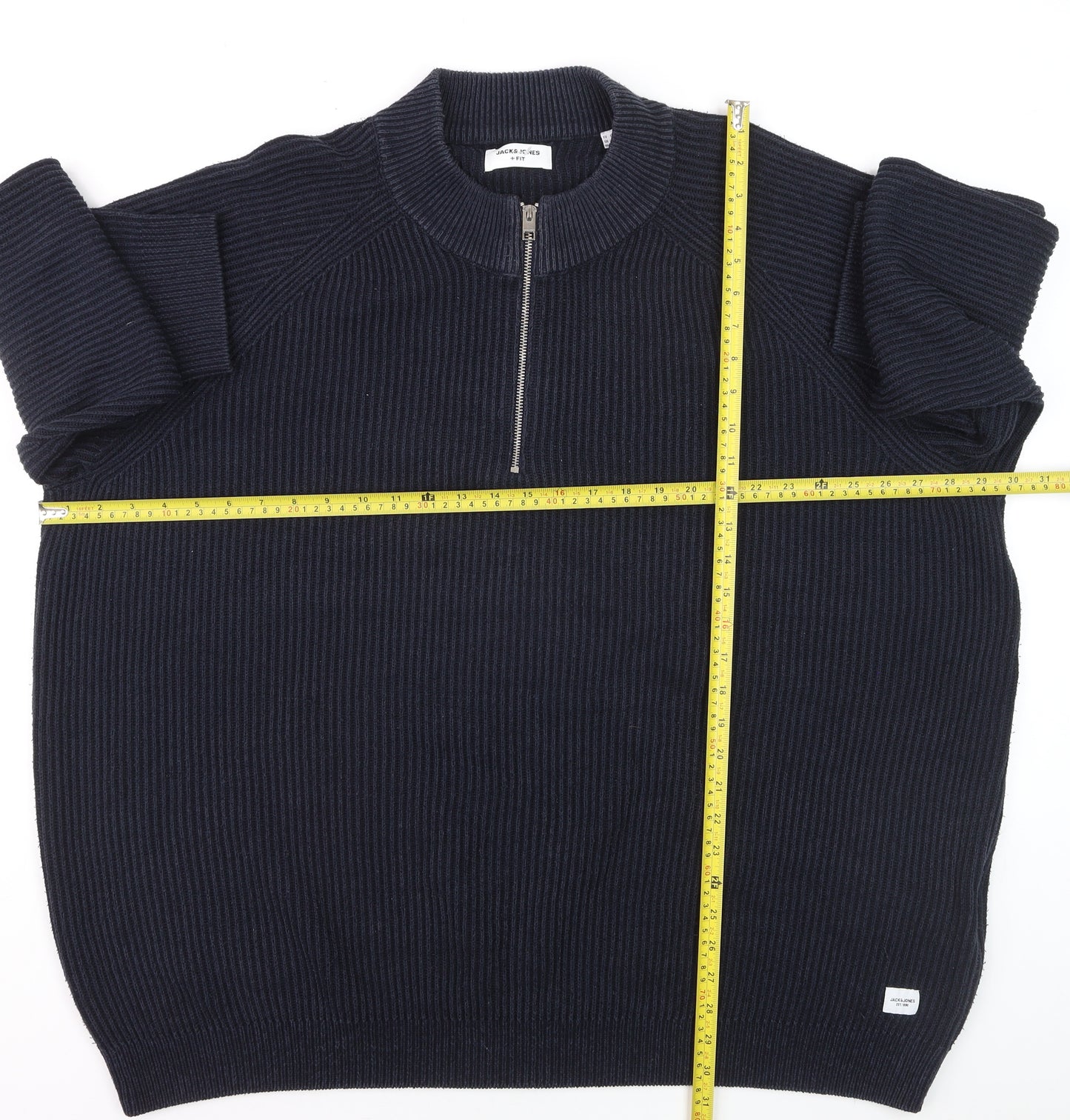 Jack & Jones Men's Blue 3XL Half Zip Knit Jumper