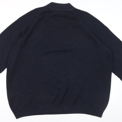 Jack & Jones Men's Blue 3XL Half Zip Knit Jumper