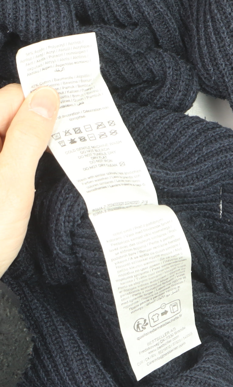 Jack & Jones Men's Blue 3XL Half Zip Knit Jumper