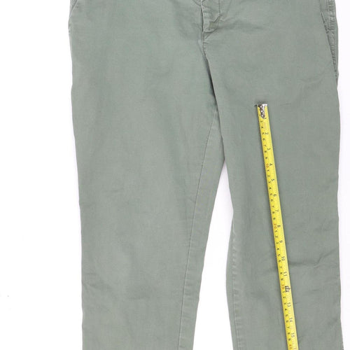 GAP Green Girlfriend Chino Trousers Slim Fit Cotton Blend UK 10