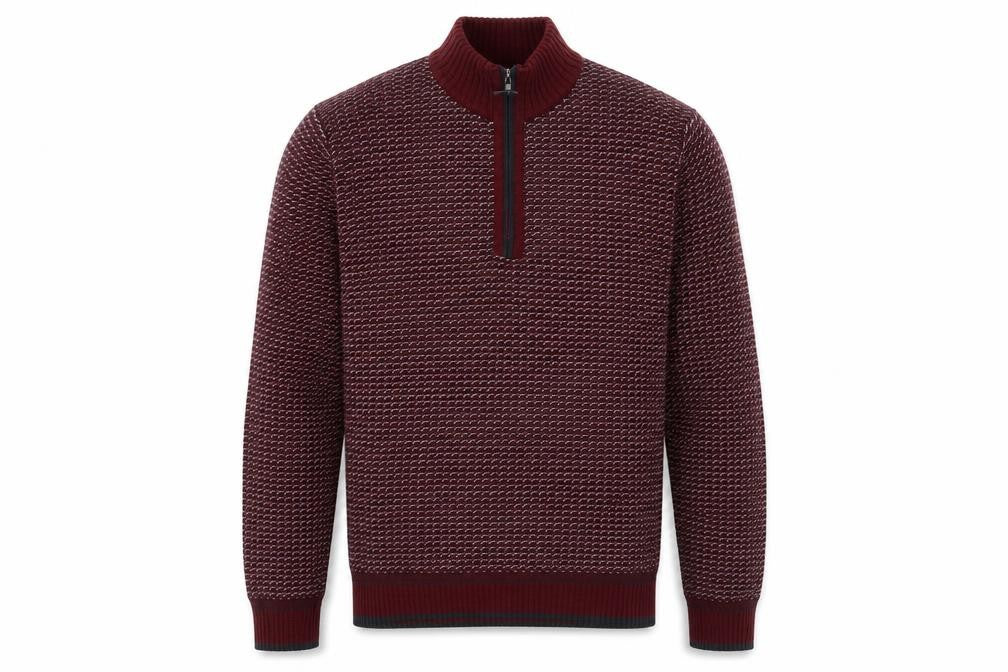 Front view of Marks & Spencer Blue Harbour Women's Red 1/2 Zip Wool Jumper L