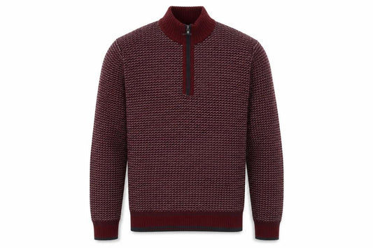 Front view of Marks & Spencer Blue Harbour Women's Red 1/2 Zip Wool Jumper L
