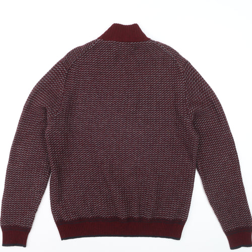 Marks and Spencer Blue Harbour Women's Red 1/2 Zip Wool Jumper L