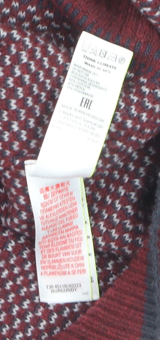 Marks and Spencer Blue Harbour Women's Red 1/2 Zip Wool Jumper L