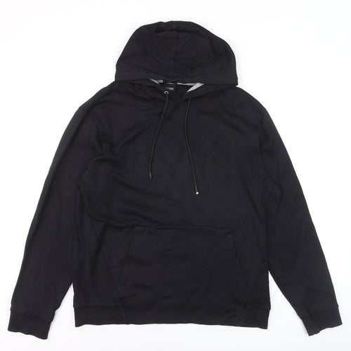 Hugo Boss Men's Black XL Regular Fit Pullover Hoodie