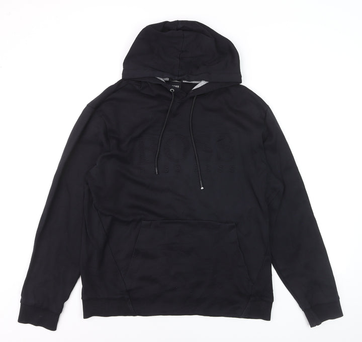 Hugo Boss Men's Black XL Regular Fit Pullover Hoodie