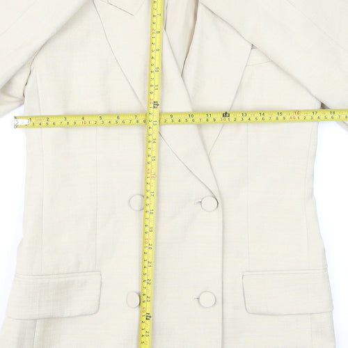 H&M Women’s Beige Double-Breasted Blazer Jacket Size S