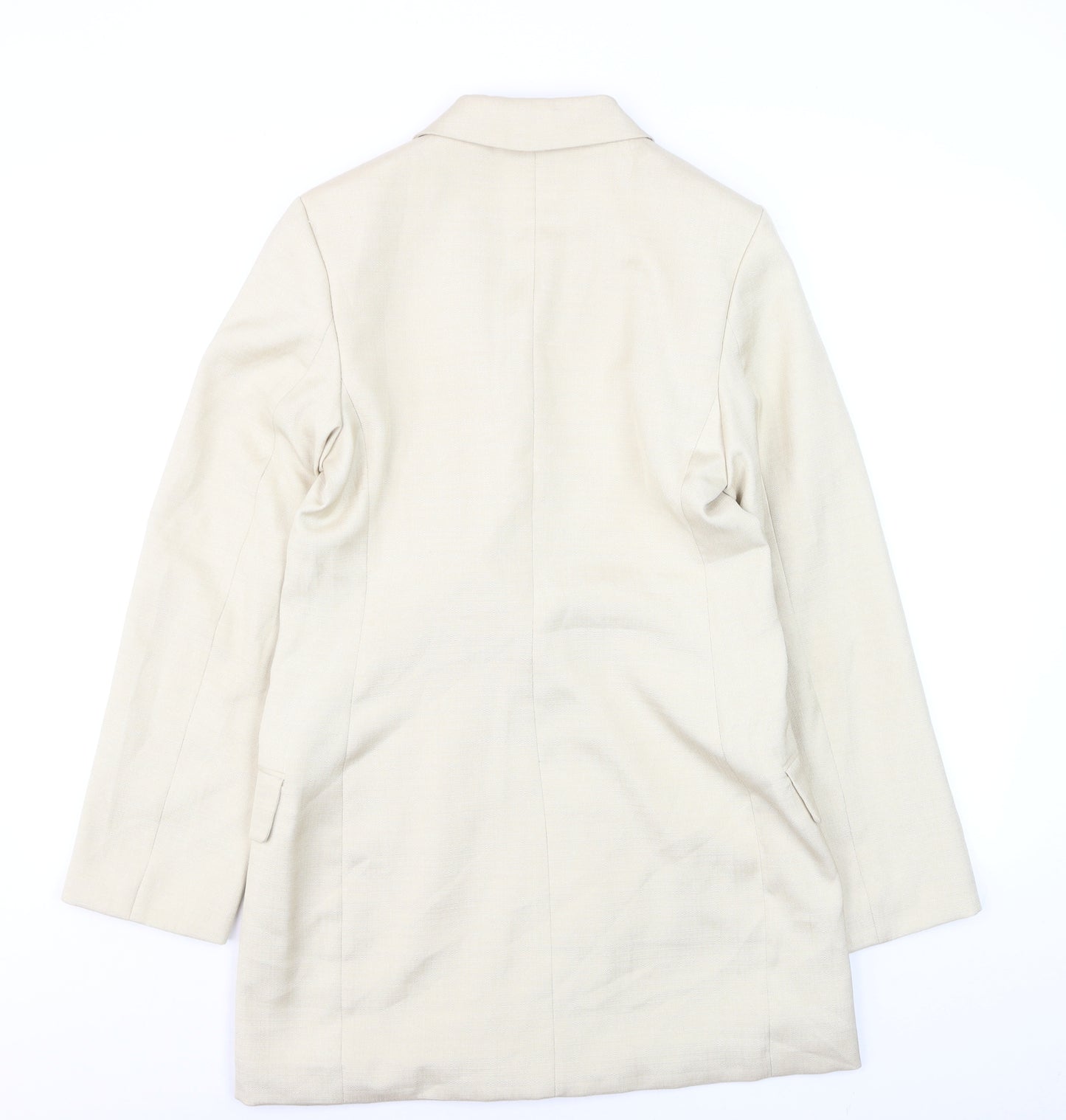 H&M Women’s Beige Double-Breasted Blazer Jacket Size S
