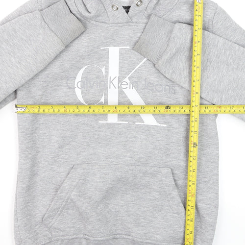 Calvin Klein Jeans Women's Grey Hoodie Medium Cotton Pullover