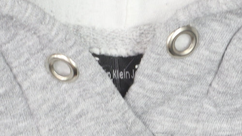 Calvin Klein Jeans Women's Grey Hoodie Medium Cotton Pullover