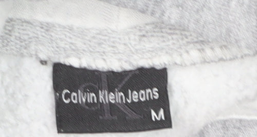 Calvin Klein Jeans Women's Grey Hoodie Medium Cotton Pullover