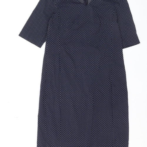 Kyra & Ko Women’s Blue Polka Dot Sheath Dress Size 6 V-Neck
