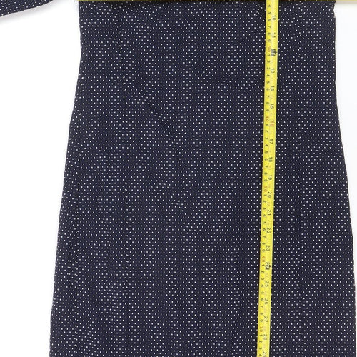 Kyra & Ko Women’s Blue Polka Dot Sheath Dress Size 6 V-Neck