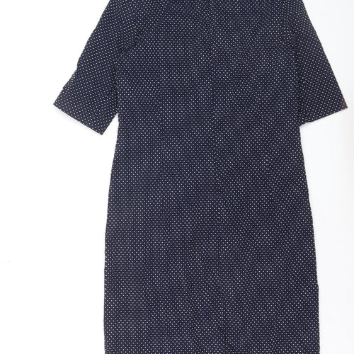Kyra & Ko Women’s Blue Polka Dot Sheath Dress Size 6 V-Neck