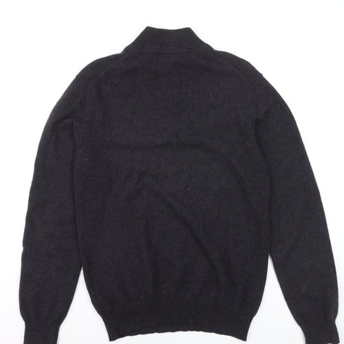 John Lewis Men's Black Cashmere 1/2 Zip High Neck Jumper M