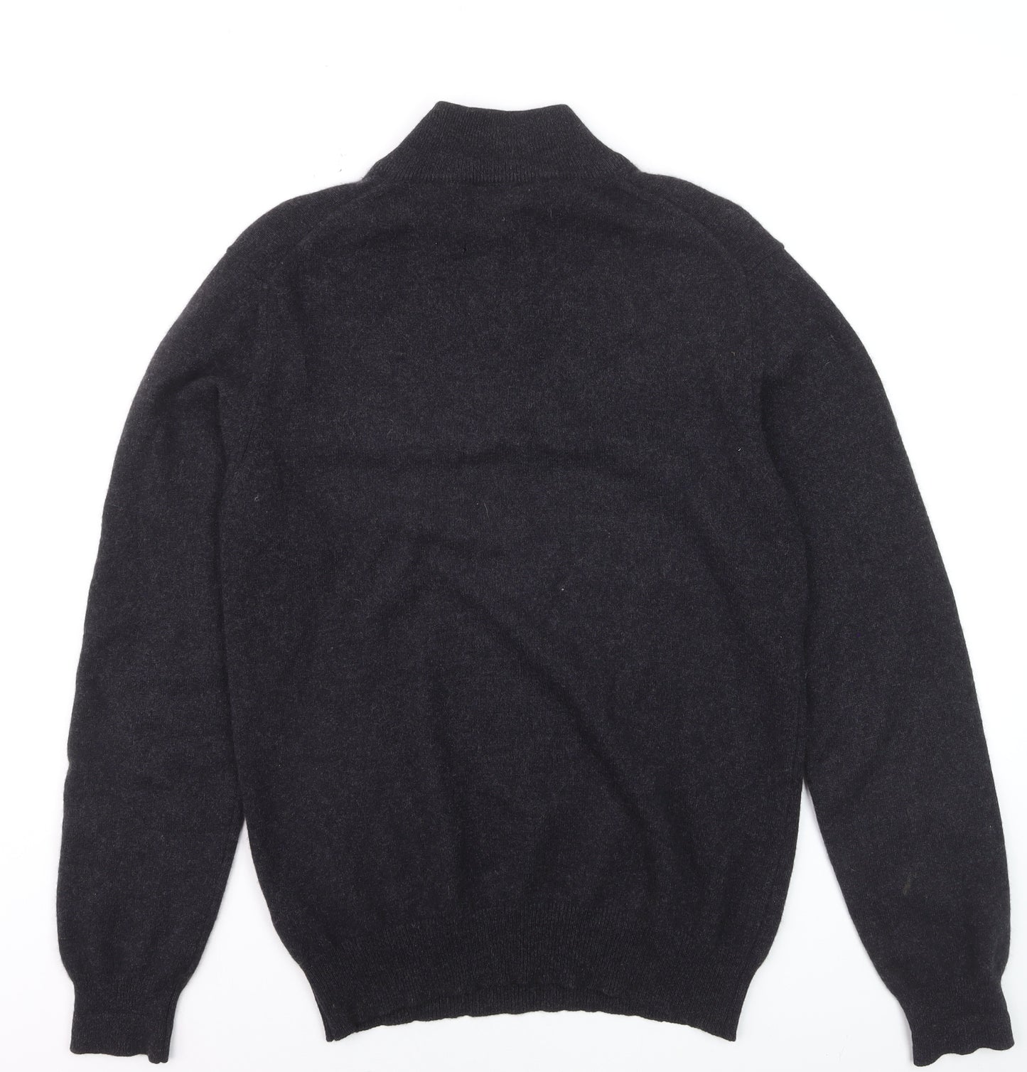 John Lewis Men's Black Cashmere 1/2 Zip High Neck Jumper M