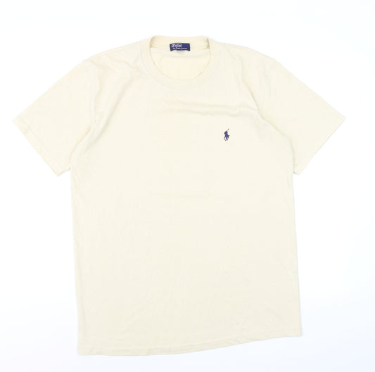 Ralph Lauren Men's Beige Cotton Crew Neck Short Sleeve T-Shirt L