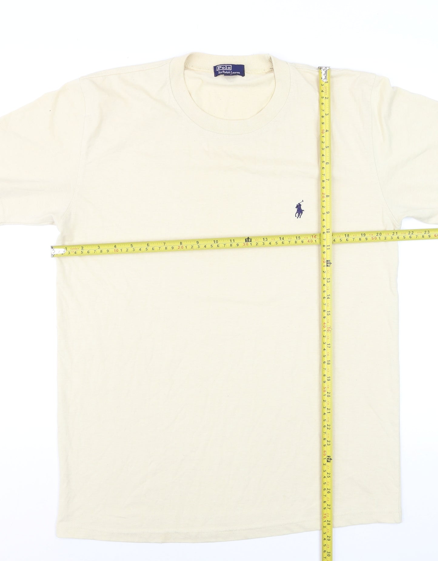 Ralph Lauren Men's Beige Cotton Crew Neck Short Sleeve T-Shirt L