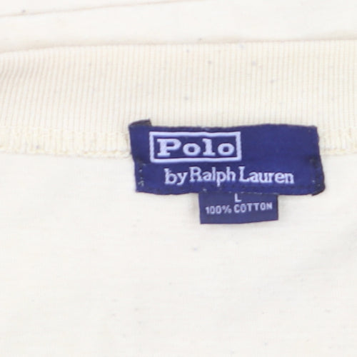 Ralph Lauren Men's Beige Cotton Crew Neck Short Sleeve T-Shirt L
