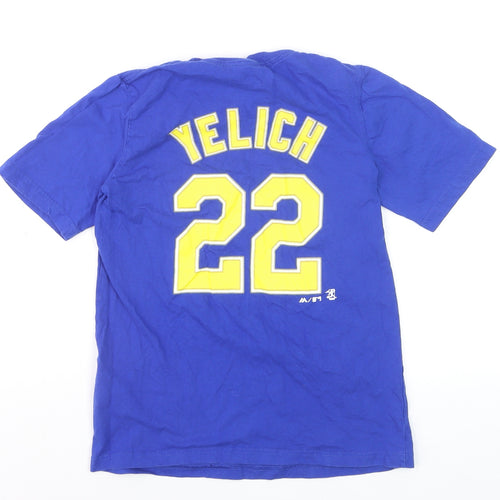 MLB Genuine Merchandise Boys Blue Baseball T-Shirt Yelich 22 Size 8/10 Cotton