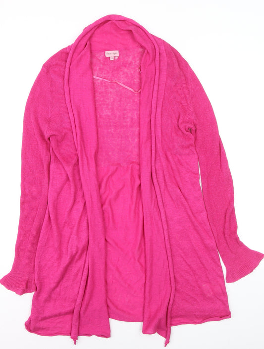 Phase Eight Women’s Pink Linen Long Sleeve Open Cardigan Size 12