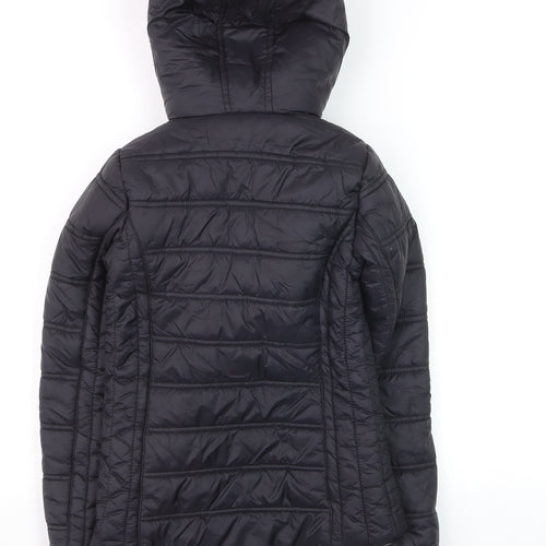 Firetrap Girls Black Faux Fur Hooded Puffer Jacket 9-10 Years