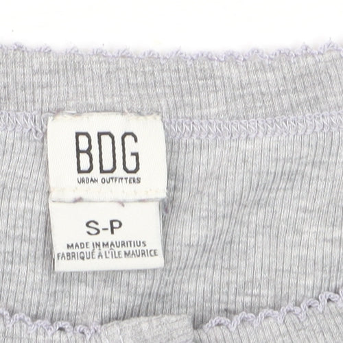 BDG Urban Outfitters Women's Grey Button-Up Long Sleeve Cropped Top Size S