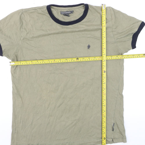 French Connection Men's Green Crew Neck Short Sleeve Cotton T-Shirt L