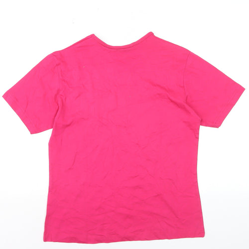 Kustom Kit Women's Pink Horse Print Cotton T-Shirt UK 10