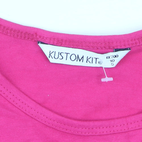 Kustom Kit Women's Pink Horse Print Cotton T-Shirt UK 10