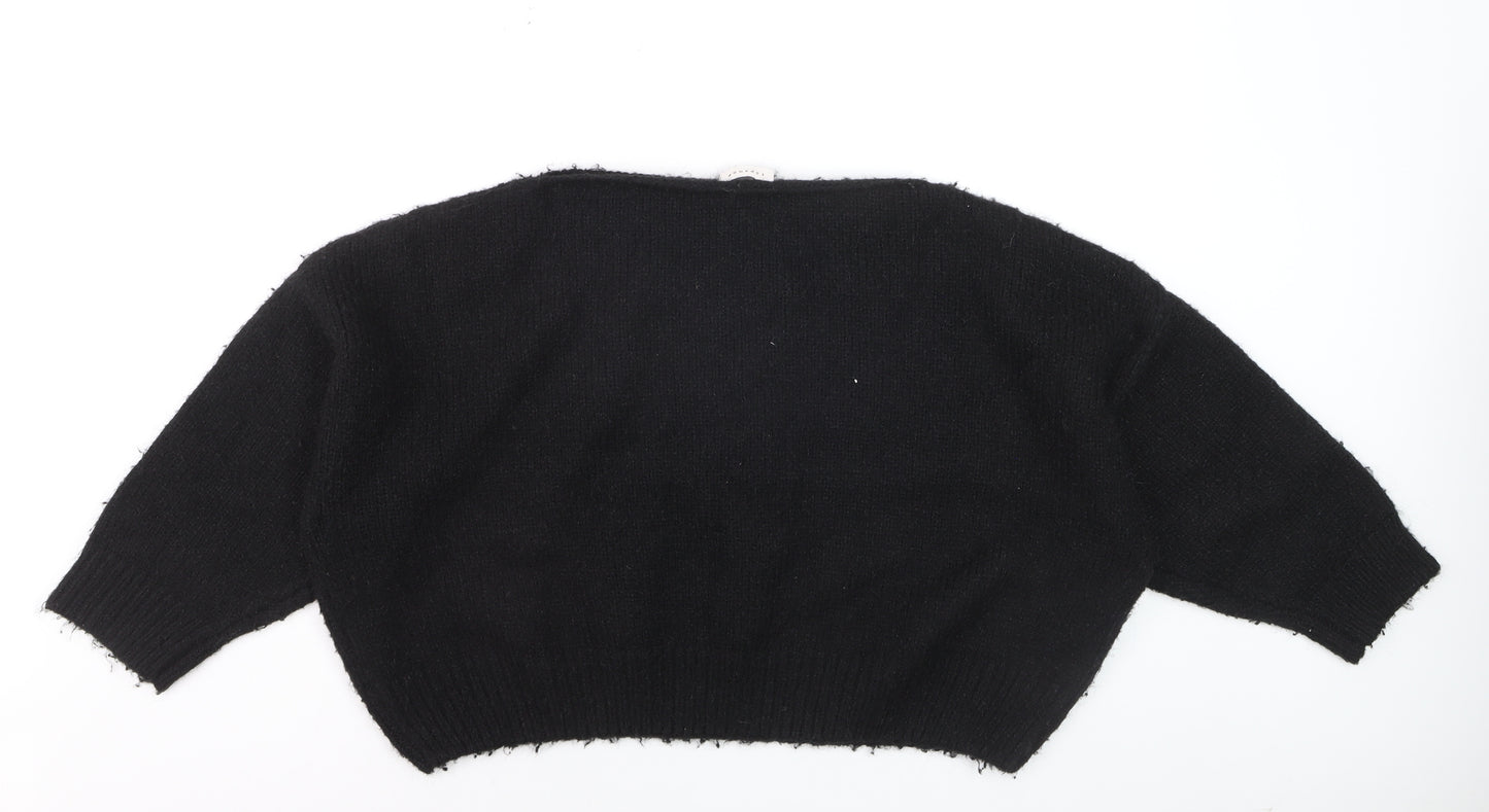 Topshop Women's Black XS Pullover Jumper Soft Knit