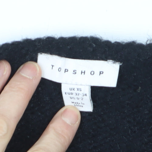 Topshop Women's Black XS Pullover Jumper Soft Knit