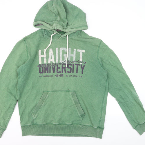 H&M L.O.G.G. Men's Green Pullover Hoodie L Graphic University