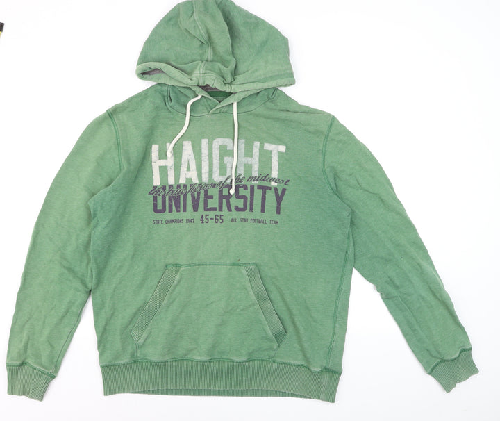 H&M L.O.G.G. Men's Green Pullover Hoodie L Graphic University