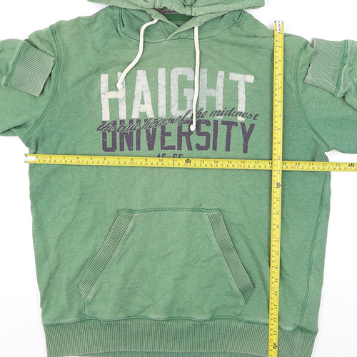 H&M L.O.G.G. Men's Green Pullover Hoodie L Graphic University