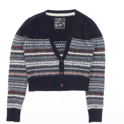 Fat Face Women’s Multicoloured Fair Isle Wool Blend Cardigan Size 10