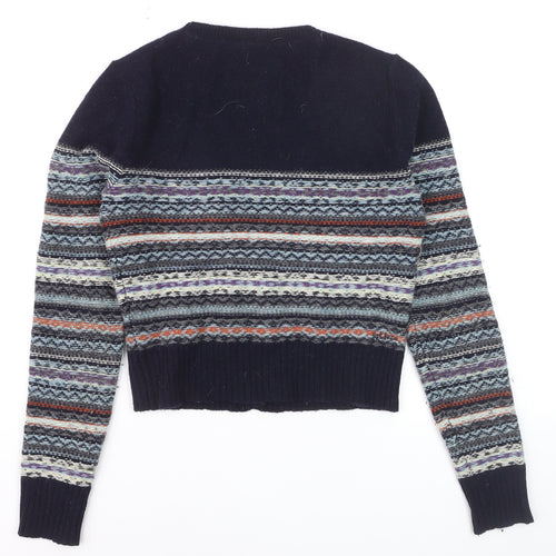 Fat Face Women’s Multicoloured Fair Isle Wool Blend Cardigan Size 10