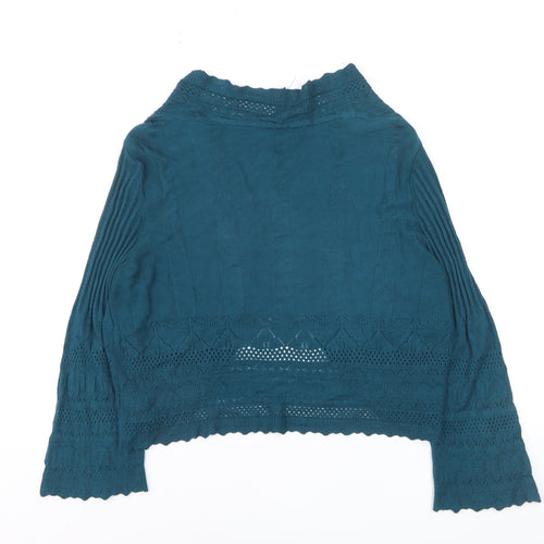 Marks and Spencer Per Una Women's Green Size 12 Open Knit Cardigan