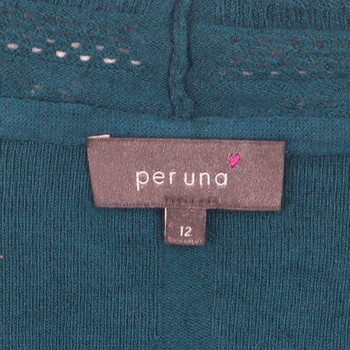 Marks and Spencer Per Una Women's Green Size 12 Open Knit Cardigan