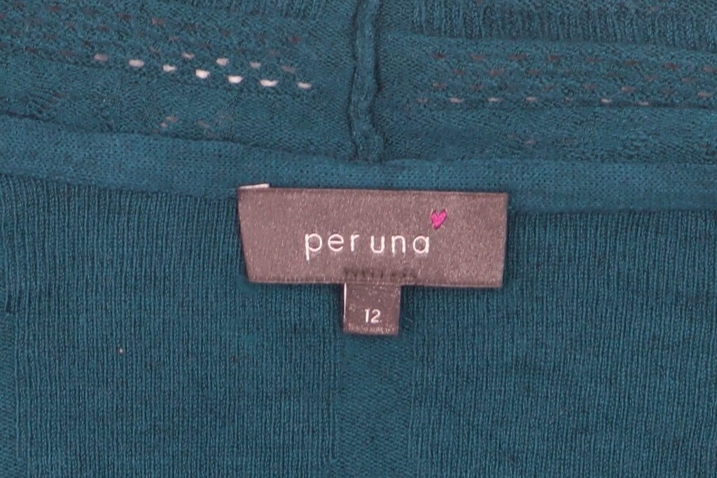 Marks and Spencer Per Una Women's Green Size 12 Open Knit Cardigan