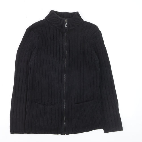 Marks and Spencer Women’s Black Full Zip Mock Neck Jumper Size 8