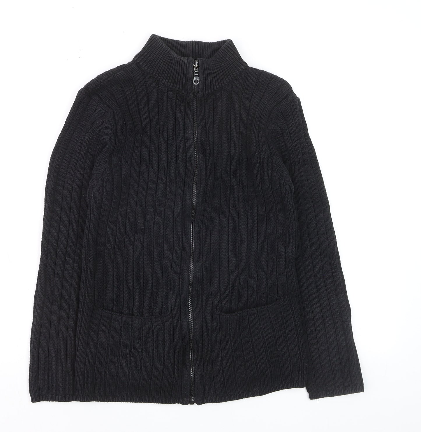 Marks and Spencer Women’s Black Full Zip Mock Neck Jumper Size 8
